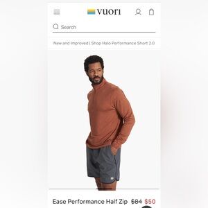 Vuori Ease Performance Half Zip